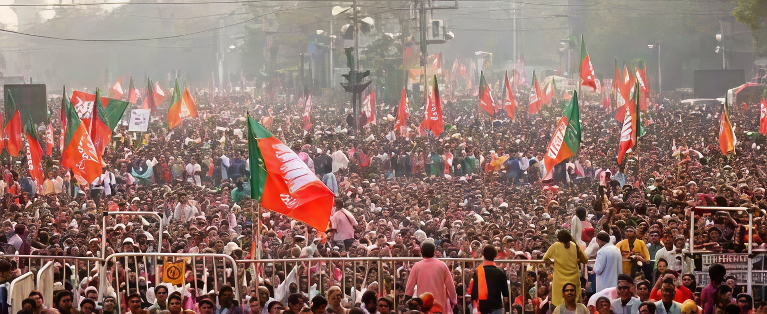 BJP rally and supporters